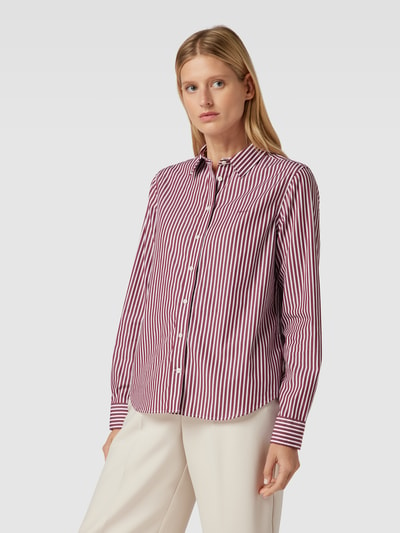 Gant Bluse mit Streifenmuster Modell 'REG POPELINE' Bordeaux 4