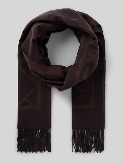 CK Calvin Klein Schal mit Ausfransungen Bordeaux 1