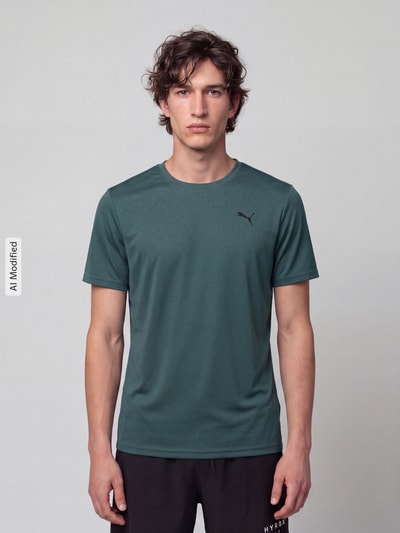 PUMA Performance Regular Fit sport-t-shirt met logoprint Donkergroen - 4
