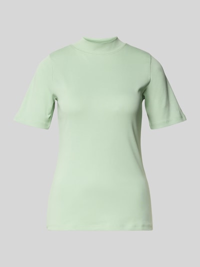 Christian Berg Woman T-shirt met geribde opstaande kraag Lindegroen - 2