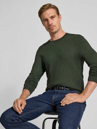 MCNEAL Gebreide pullover met ribboorden Donkergroen gemêleerd - 3