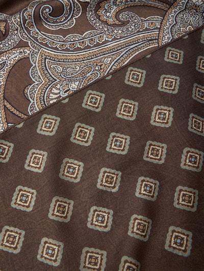 Productfoto, Schal met Paisley-motief van altea, pure katoen, rechthoekige vorm, allover-look, bruin met beige en blauwe details, breedte 69 cm