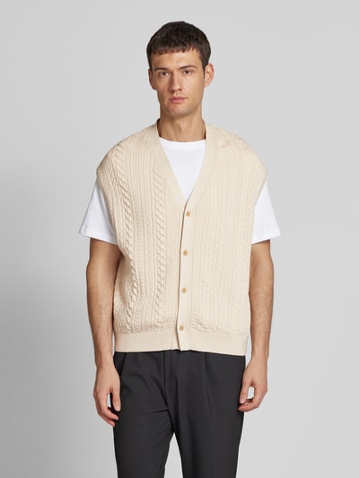 SELECTED HOMME Pullunder mit Zopfmuster Offwhite 4