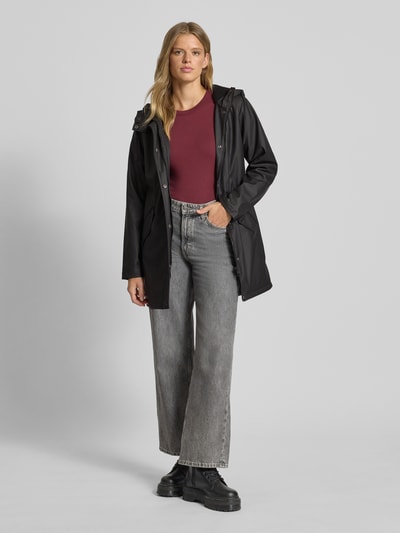 Only Regular fit regenjack met capuchon, model 'SALLY' Zwart - 1