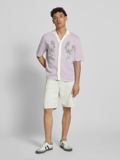 Only & Sons Freizeithemd mit Knopfleiste Modell 'RUN' Flieder 1