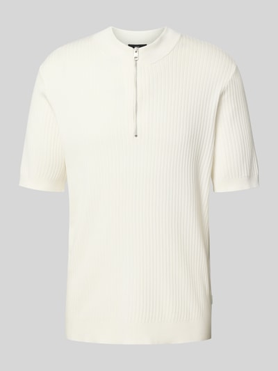 Cinque Gebreid shirt met ritssluiting, model 'Phil' Wit - 2