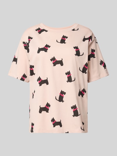 Jake*s Casual Pyjama-Oberteil im Allover-Look mit Rundhalsausschnitt Hellrosa 1