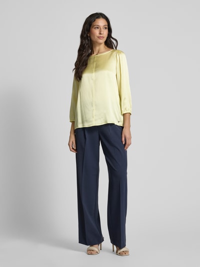 Marc Cain Regular fit zijden blouse met 3/4-mouwen Lichtgeel - 1