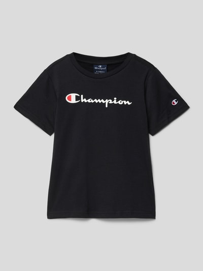 CHAMPION T-shirt z nadrukiem z logo Czarny 1