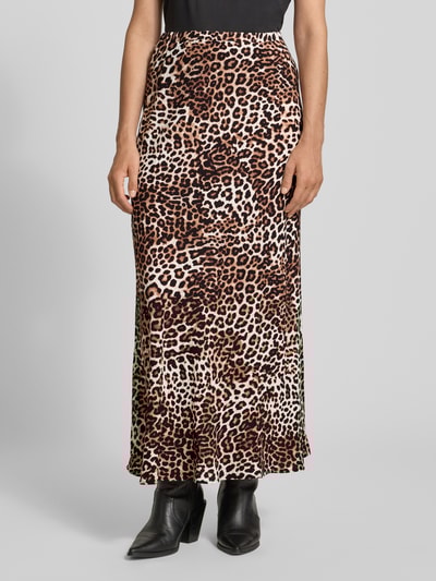HUGO Maxirok van pure viscose, model 'REMNA' Lichtbruin - 4
