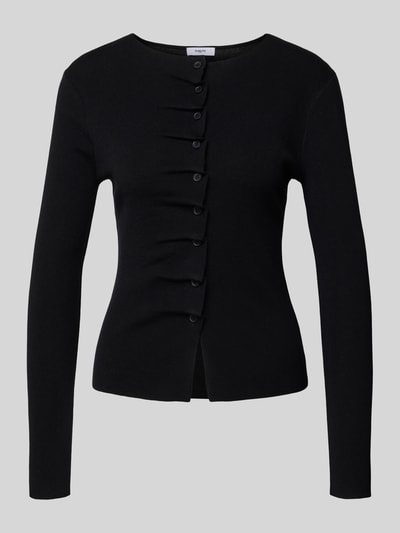 SUNCOO PARIS Strickjacke mit Raffungen Modell 'GAMIRA' Black 2