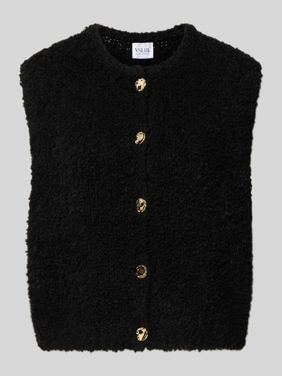VILLA SOPHIE Loose fit mouwloos vest met mohair, model 'VIOLA' Zwart - 2