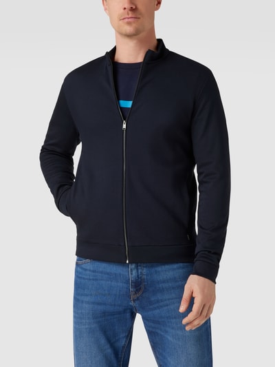 BOSS Sweatjacke mit Strukturmuster Dunkelblau 4