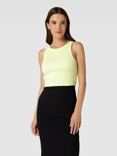 Gestuz Crop Top in Ripp-Optik Modell 'Drew' Neon Gelb 4