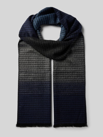 Christian Berg Men Schal mit Ausfransungen Marine 1