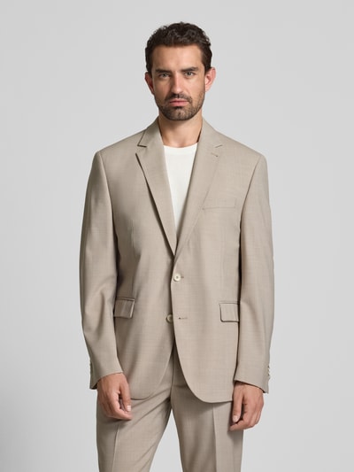 Christian Berg Men Regular Fit Sakko aus Woll-Mix mit 2-Knopfleiste Beige 4
