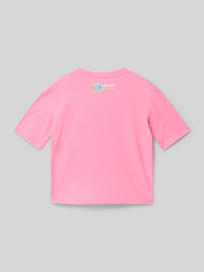 Roxy T-shirt met labelprint Felroze - 3