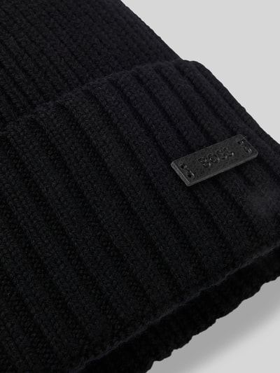 BOSS Muts van pure scheerwol  Zwart - 4