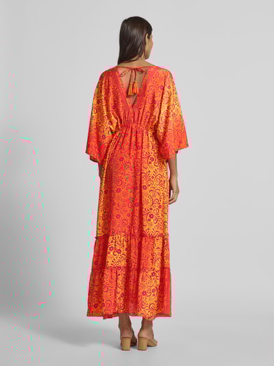 Apricot Maxikleid mit Tunnelzug im Taillenbereich Orange 5