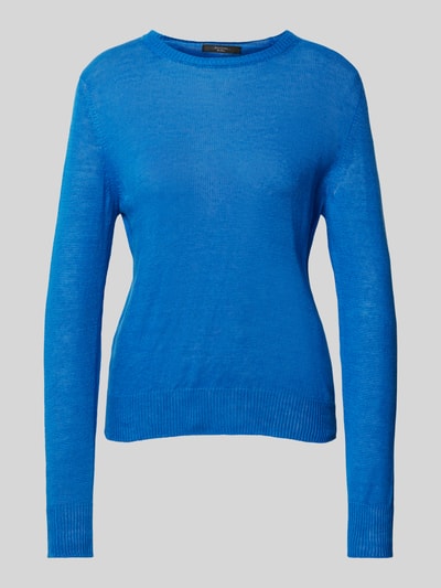 Weekend Max Mara Gebreide pullover van puur vlas, model 'ATZECO' Koningsblauw - 2