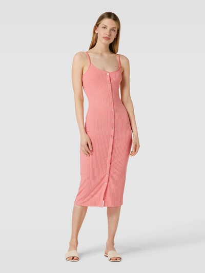 Vero Moda Knielange jurk met knoopsluiting, model 'MADDYBABA' Roze - 4