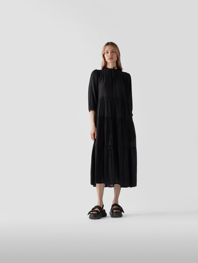 Honorine Midikleid mit V-Ausschnitt Schwarz 1