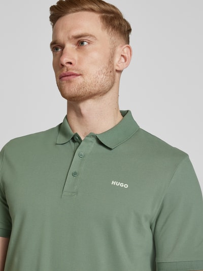 HUGO Poloshirt mit Label-Print Modell 'Donos' Mint 3