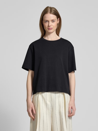 Weekend Max Mara T-shirt met verlengd rugpand, model 'MULTID' Zwart - 4