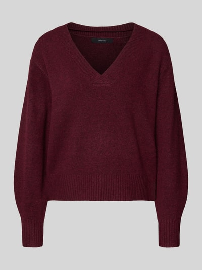 Vero Moda Regular fit gebreide pullover met wol, modell 'BOOM' Donkerrood gemêleerd - 2