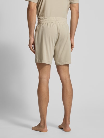 HUGO Shorts mit Label-Print und elastischem Bund Modell 'Laze' Beige 5