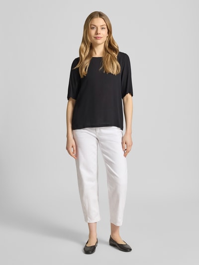 ICHI relaxed fit T-shirt van pure viscose model 'Marrakech' Zwart - 1
