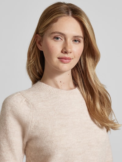 Selected Femme Gebreide pullover met 1/2-mouwen, model 'LULU' Beige - 3