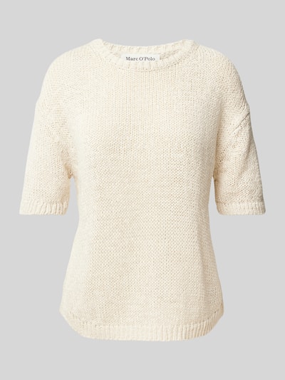 Marc O'Polo Loose fit gebreide pullover met korte mouwen Ecru - 2