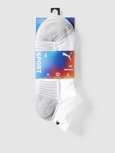 Puma Sneakersocken mit Label-Details im 2er-Pack Modell 'Cushioned' Weiss 3