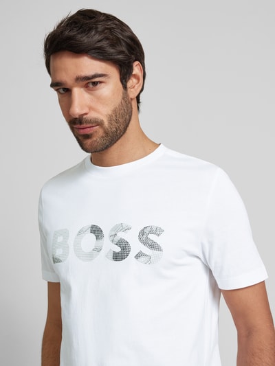 BOSS Green T-shirt met logoprint en ronde hals Wit - 3