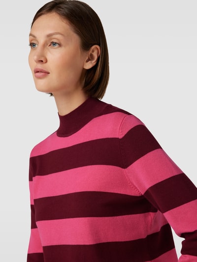 Montego Gebreide pullover met streepmotief Fuchsia - 3