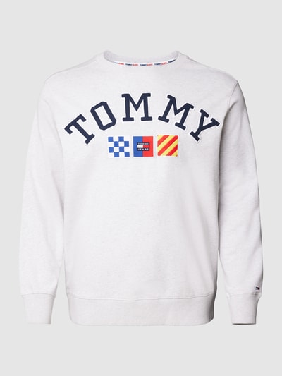 Tommy Jeans Plus Bluza PLUS SIZE z wyhaftowanym logo Jasnoszary 2