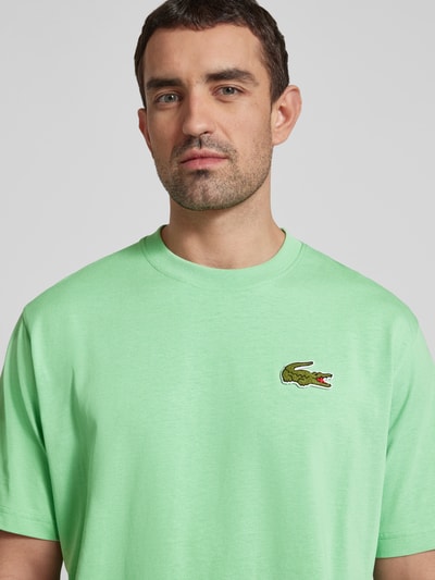 Lacoste T-shirt o kroju oversized z naszywką z logo Jasnozielony 3