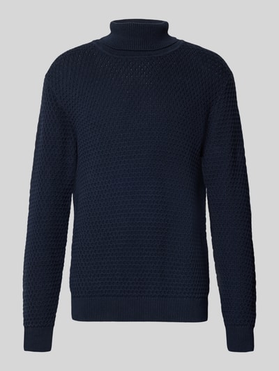 MCNEAL Sweter z wywijanym kołnierzem z prążkowanymi wykończeniami Ciemnoniebieski 2