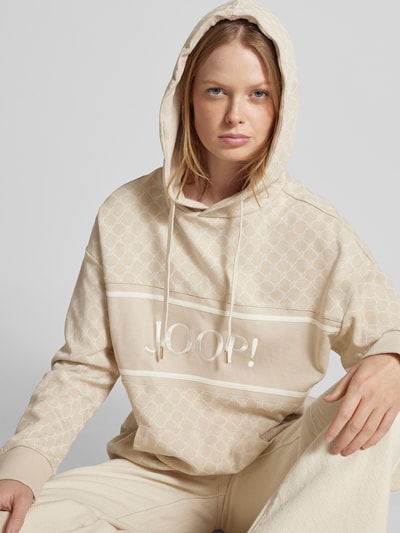 JOOP! Oversized hoodie met labelstitching Beige - 3