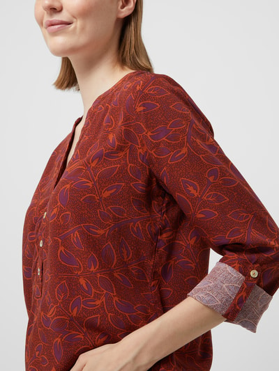 Montego Blouseshirt met all-over motief  Aubergine - 3