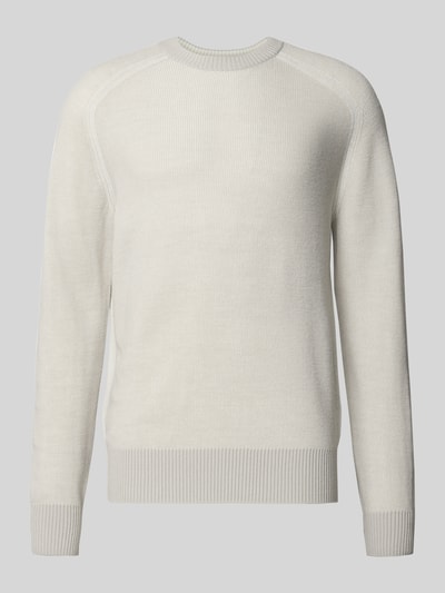 BOSS Orange Regular Fit Strickpullover aus Schurwoll-Mix Modell 'AKAJER' Hellgrau 2