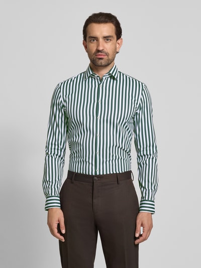 Jake*s Slim Fit Business-Hemd mit Kentkragen Dunkelgruen 4
