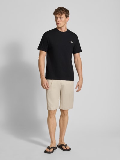 Les Deux T-Shirt mit Label-Stitching Modell 'Diaz' Black 1