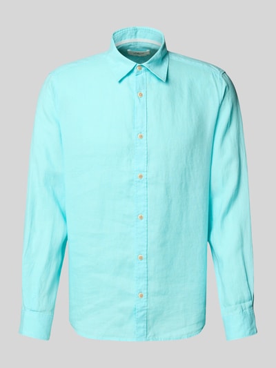 s.Oliver RED LABEL Regular fit linnen overhemd met sportmanchetten Blauw - 2