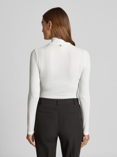 HUGO Slim Langarmshirt mit Paillettenbesatz Modell 'DRISILA' Offwhite 5