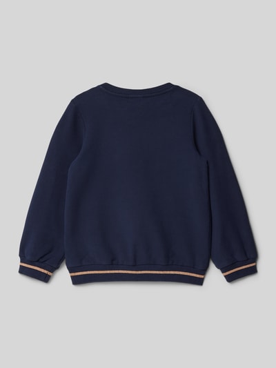 s.Oliver RED LABEL Regular Fit Sweatshirt aus weichem Baumwoll-Mix mit Glitzer- und Pailletendetails Marine 3