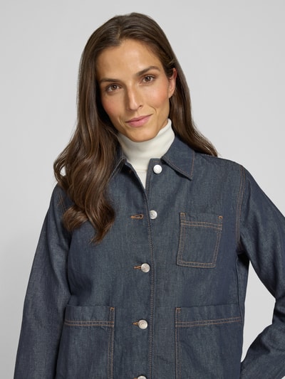 Marc O'Polo Regular Fit Jeansjacke aus Baumwoll-Leinen-Mix Jeansblau 3