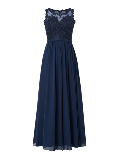 Mascara Abendkleid mit Ziersteinbesatz Dunkelblau 2