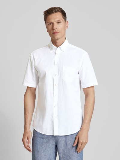 Fynch-Hatton Freizeithemd mit Button-Down-Kragen Modell 'Summer' Weiss 4